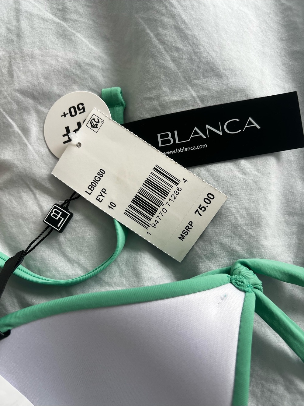 La Blanca Island Goddess Halter Triangle Top - Eucalyptus - Picture 5 of 7